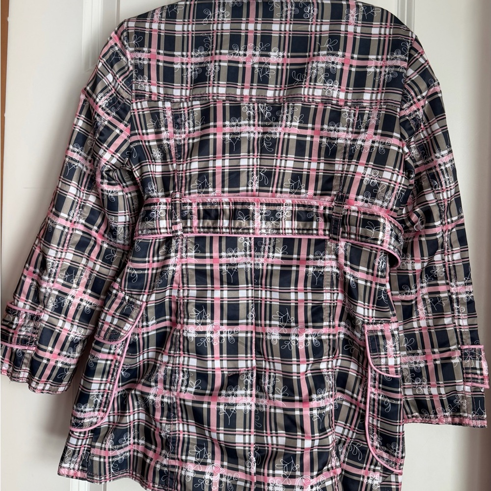 Dollhouse Navy and Pink Plaid Raincoat Trench coat for Kids - Picture 5 of 7